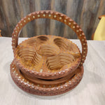 Wooden Beautiful Dry Fruit Foldable Basket With Brass Work