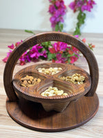 Handcrafted Foldable Dry Fruit Basket With 4 Partitions