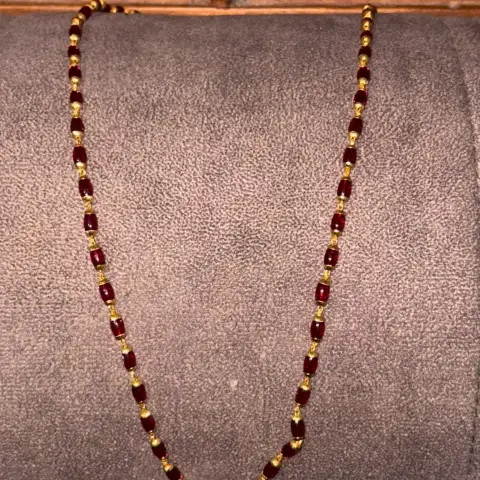Brown Pearl Chain with Gold Plated Caps